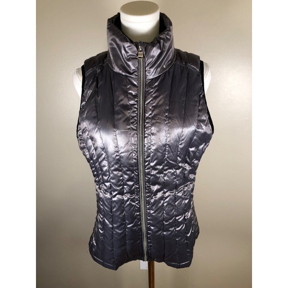 Calvin Klein Performance Premium Down Gray Quilted Puffer Vest Size M